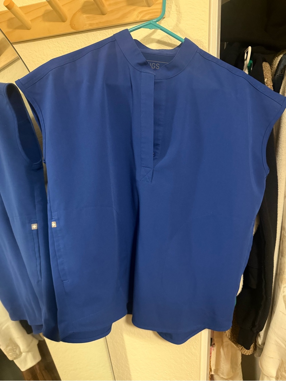 Figs Women's Short Sleeve Scrub Top in Deep Royal Blue
